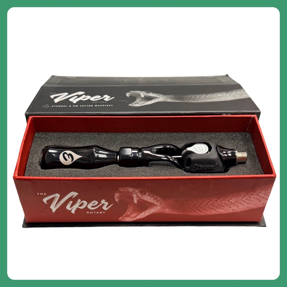 Eternal Ink The Viper Rotary HM Tattoo Machine Gloss Black Metal Adjustable 4mm